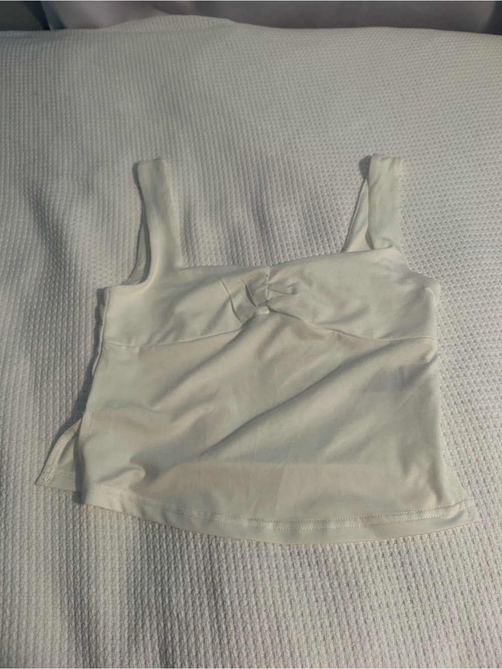 Edikted Cream Twist-Front Tank